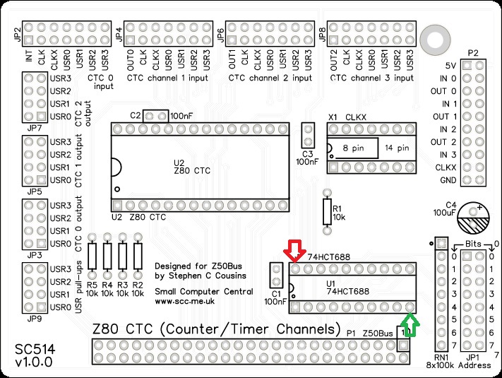 SC514 – Z80 CTC Card (Z50Bus) | Small Computer Central