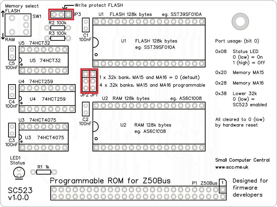SC523 – Z80 Programmable 'ROM' Card (Z50Bus) | Small Computer Central
